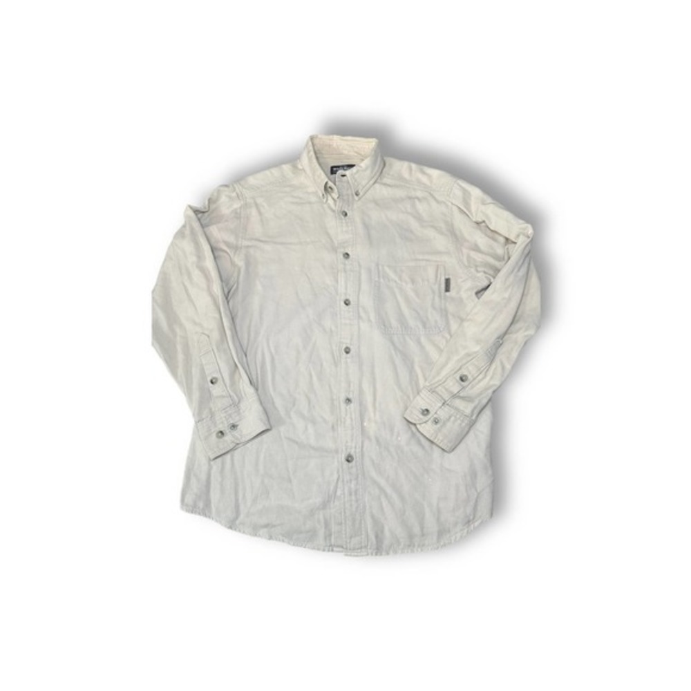 Vintage Woolrich Button Up Shirt Mens‎ Size: M Beige Flannel